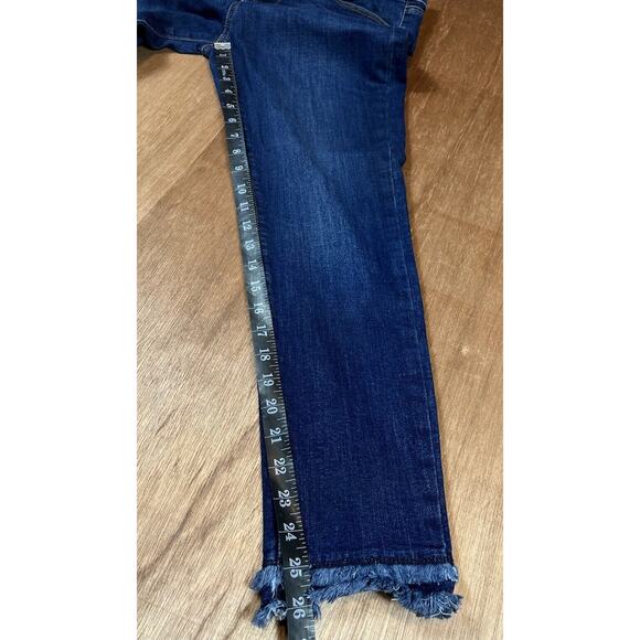 Loft Womens Jeans 30/10 Dark Wash Modern Skinny Raw Hem Denim minimal boho - Picture 5 of 11